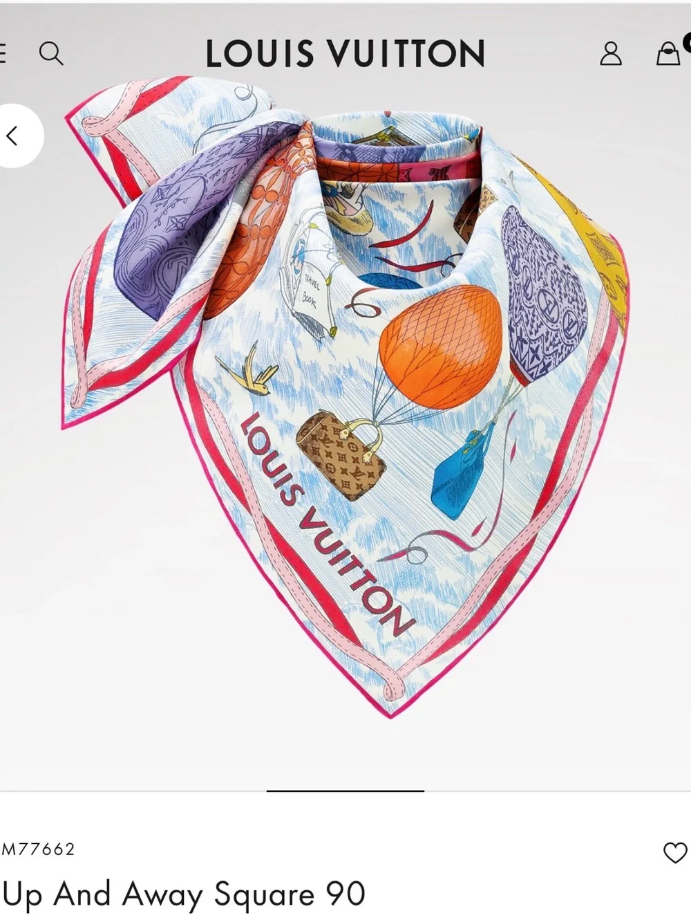 Louis Vuitton Multicolor up up & away Balloon scarf
